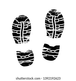 Footprints Shoeprints Icons Black White Showing Stock Illustration 