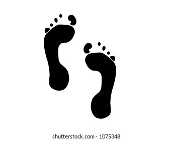 Paint Footprints Vector Illustration Stock Vector (Royalty Free ...