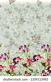 Foral And  Leaves Colorful Background