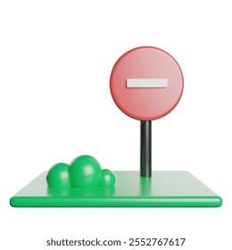Forbidden Prohibition Stop 3D Rendering Icon Illustration