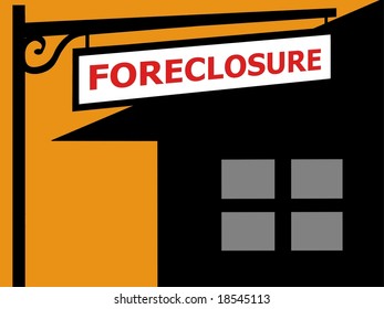 Foreclosure sign with background