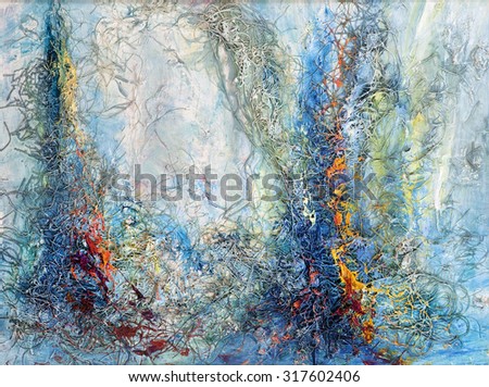 Forest abstract, creative painting. Painting, pictorial art