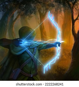 A Forest Archer Aiming At His Enemy