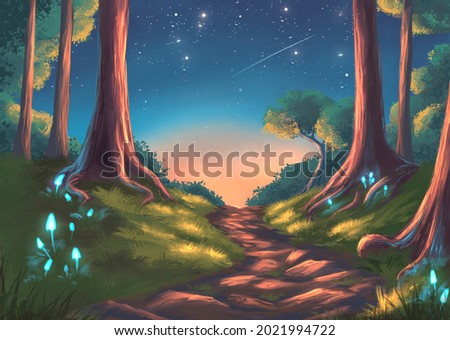 Forest road to the sun