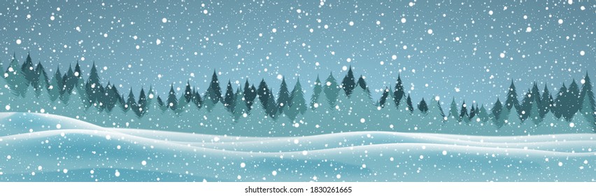 Happy Holidays Banner Background Winter Forest Stock Vector (Royalty ...