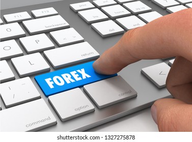 forex push button concept 3d illustration isolated