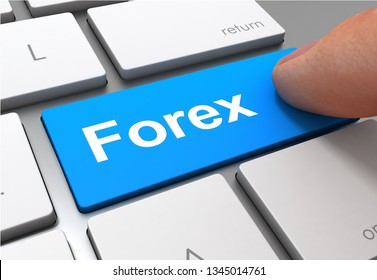 forex push button concept 3d illustration isolated