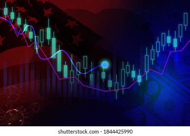 Forex Trading United States Presidential Election 2020 American , Sillhoute Men Presidents 2020 Line Chart Red And Blue Background