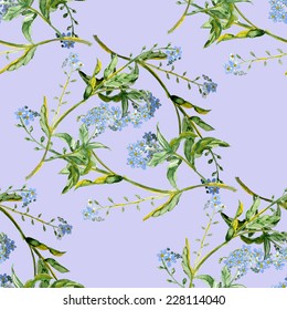 Forget me not seamless pattern