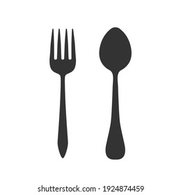 Fork with a knife icon. Clip-art illustration