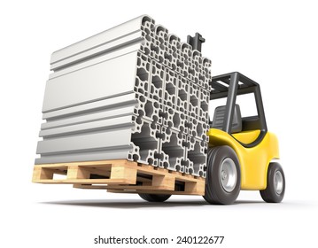 Forklift with aluminium profile