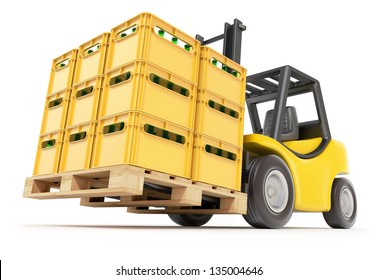 Forklift with drink crates