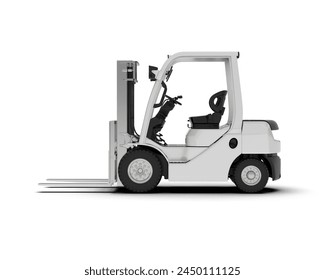 Forklift isolated on background. 3d rendering - illustration - Powered by Shutterstock