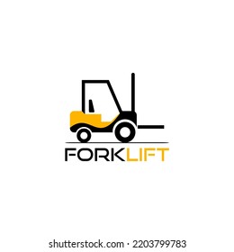 Forklift Logo. Fork Lift Truck Icon Isolated On White Background