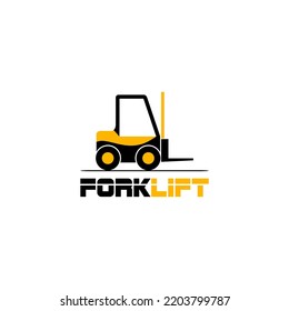 Forklift Logo. Fork Lift Truck Icon Isolated On White Background