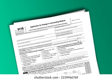 Form 3115 Papers Application Change Accounting Stock Illustration ...