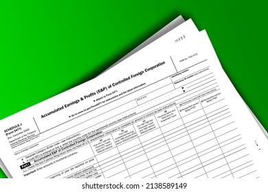 Form 5471 Schedule J Papers Accumulated Stock Illustration 2138589149 ...