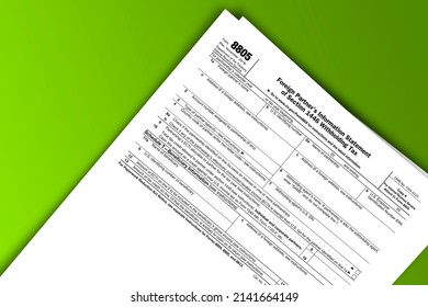 Form 8805 Papers Foreign Partners Information Stock Illustration ...