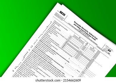 Form 8835 Papers. Renewable Electricity, Refined Coal, And Indian Coal Production Credit. Form 8835 Documentation Published IRS USA 44441. American Tax Document On Colored