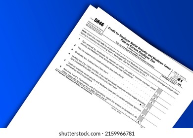 Form 8846 Papers. Credit For Employer Social Security And Medicare Taxes Paid On Certain Employee Tips. Form 8846 Documentation Published IRS USA 44207. American Tax Document On Colored