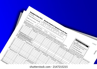 Form 941 (Schedule R) papers. Allocation Schedule for Aggregate Form 941 Filers. Form 941 (Schedule R) documentation published IRS USA 06.24.2021. American tax document on colored