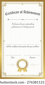 Una Plantilla certificado oro