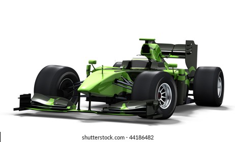 Formula One Race Car On White Background - High Quality 3d Rendering - My Own Car Design