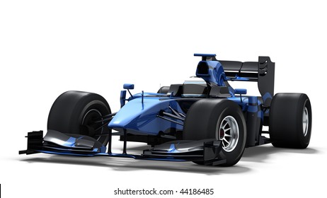 Formula One Race Car On White Background - High Quality 3d Rendering - My Own Car Design