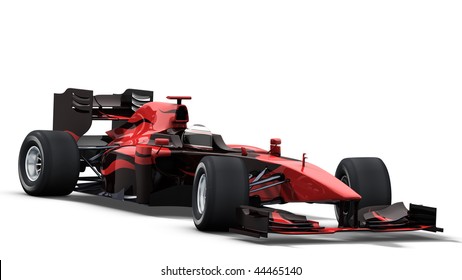 formula one race car on white background - high quality 3d rendering - my own car design - Shutterstock ID 44465140