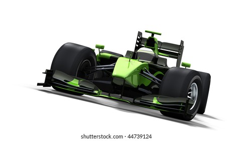 Formula One Race Car On White Background - High Quality 3d Rendering - My Own Car Design