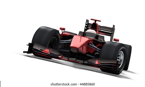 Formula One Race Car On White Background - High Quality 3d Rendering - My Own Car Design