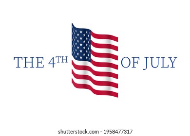 Forth Of July American Flag Text Celebration Invitation Illustration Card