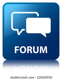 Forum Glossy Blue Reflected Square Button Stock Illustration 125635910 ...