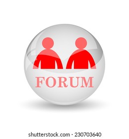 Forum Icon. Internet Button On White Background. 