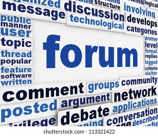 Forum Poster Conceptual Design. Online Public Discussion Message Background