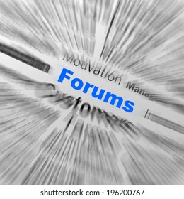 Forums Sphere Definition Displaying Online Discussion Chatting Or Global Communication