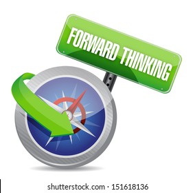 forward thinking compass guide illustration design over white