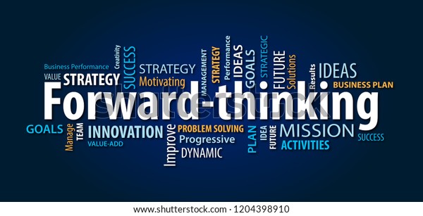 Forward Thinking Word Cloud Stock Illustration 1204398910