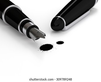 Fountain Pen With Ink Drop