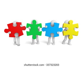 2,109 Four People Jigsaw Images, Stock Photos & Vectors | Shutterstock