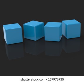 Four Blank Blocks Showing Copyspace For 4 Letter Word