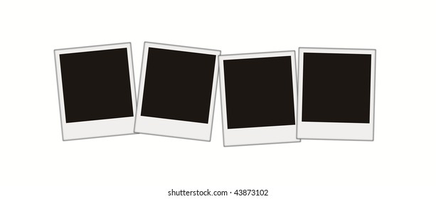 four blank photos isolated over white - Shutterstock ID 43873102