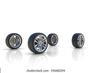 Four Car Wheels 