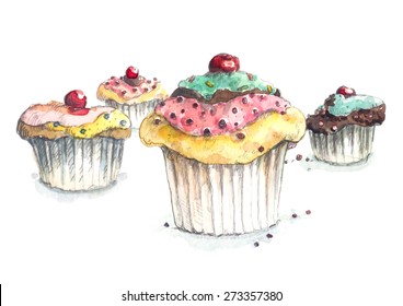 2,273 Cupcake watercolour Images, Stock Photos & Vectors | Shutterstock