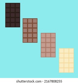 Four different chocolate bar. World chocolate day - Powered by Shutterstock