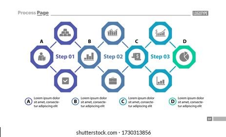 Four elements process chart slide template. Business data. Option, diagram, design. Creative concept for infographic, presentation. Can be used for topics like management, consulting, workflow.