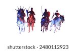 The Four Horsemen Apocalypse render 3d  illustration on white background