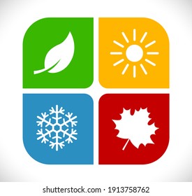four season icon isolated on white
