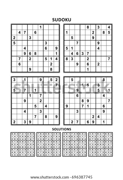 Four Sudoku Puzzles Comfortable Easy Yet Stock Illustration 696387745 ...