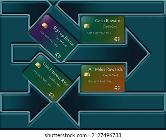 Four Types Credit Cards Seen This Stock Illustration 2127496733